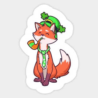 Fox Leprechaun - St Patricks Fox Sticker